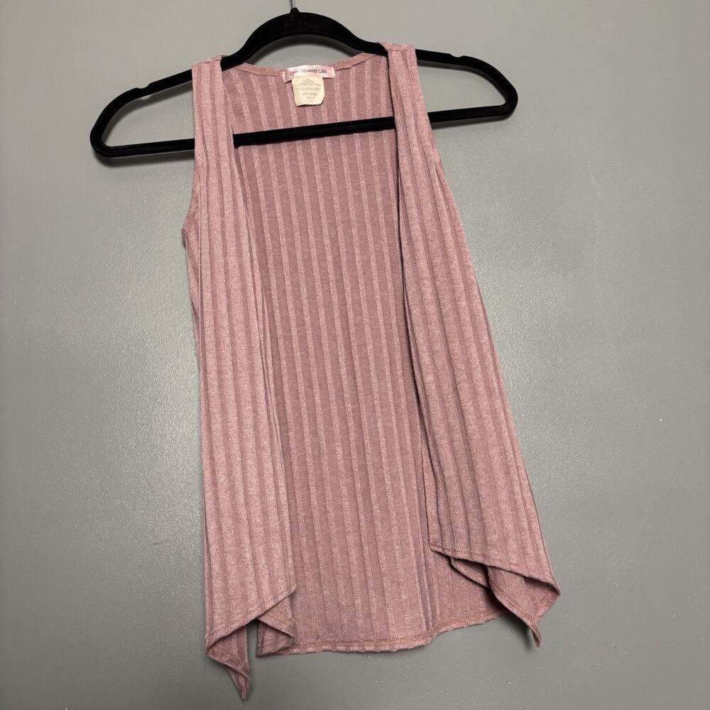 Vintage Y2K Women’s Love Square Girls Pink Light Vest Cover Top Ribbed Small